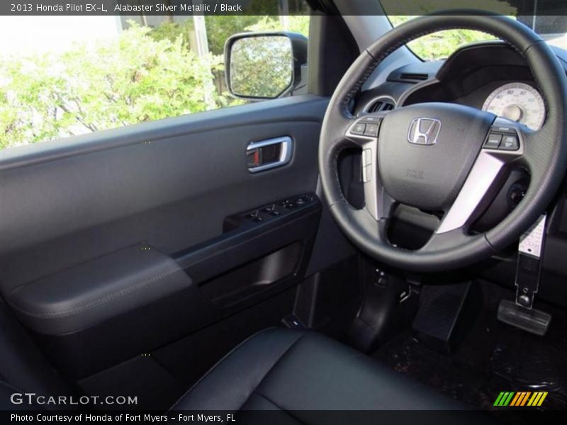 Alabaster Silver Metallic / Black 2013 Honda Pilot EX-L