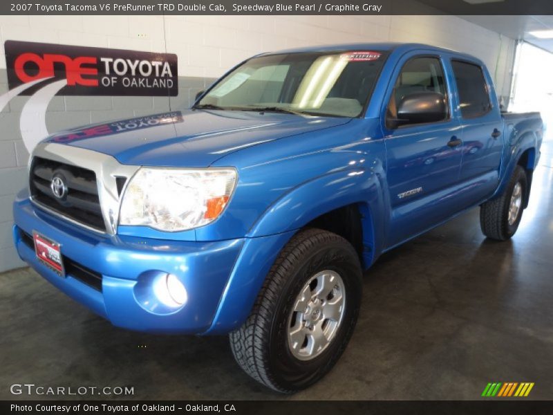 Speedway Blue Pearl / Graphite Gray 2007 Toyota Tacoma V6 PreRunner TRD Double Cab