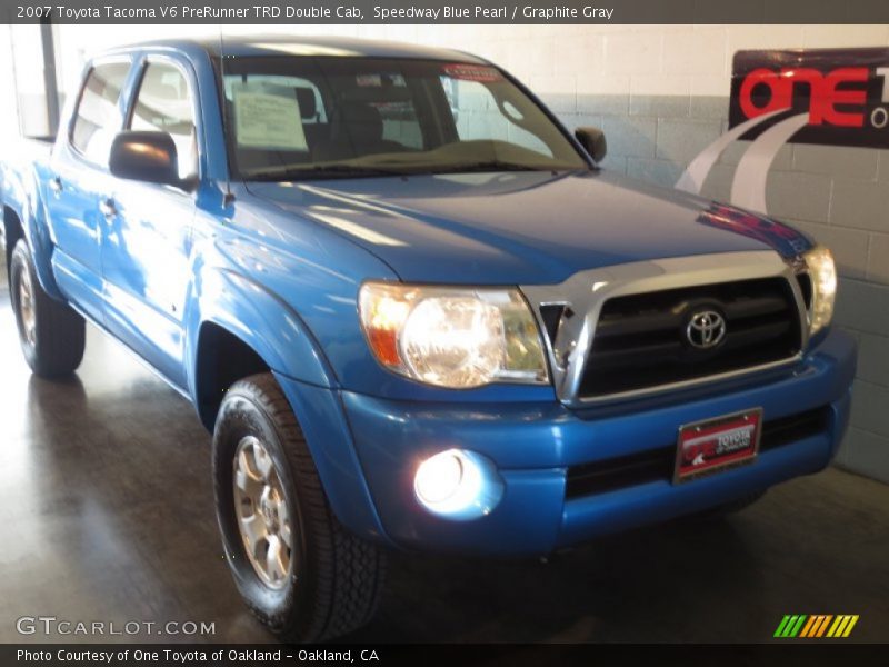 Speedway Blue Pearl / Graphite Gray 2007 Toyota Tacoma V6 PreRunner TRD Double Cab