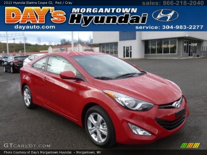 Red / Gray 2013 Hyundai Elantra Coupe GS