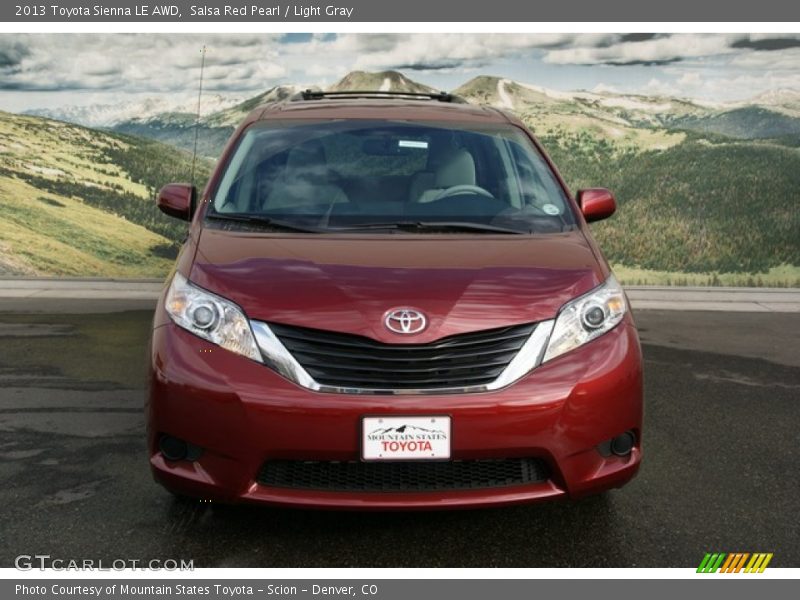 Salsa Red Pearl / Light Gray 2013 Toyota Sienna LE AWD