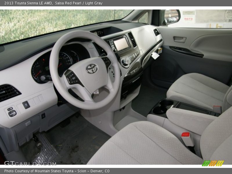 Salsa Red Pearl / Light Gray 2013 Toyota Sienna LE AWD