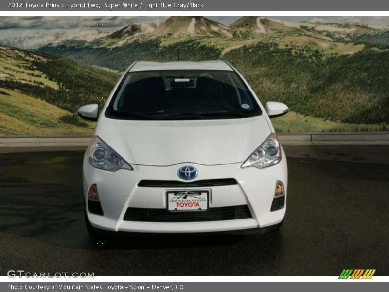 Super White / Light Blue Gray/Black 2012 Toyota Prius c Hybrid Two
