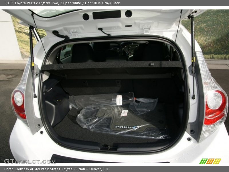 Super White / Light Blue Gray/Black 2012 Toyota Prius c Hybrid Two