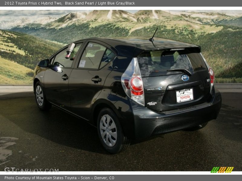 Black Sand Pearl / Light Blue Gray/Black 2012 Toyota Prius c Hybrid Two