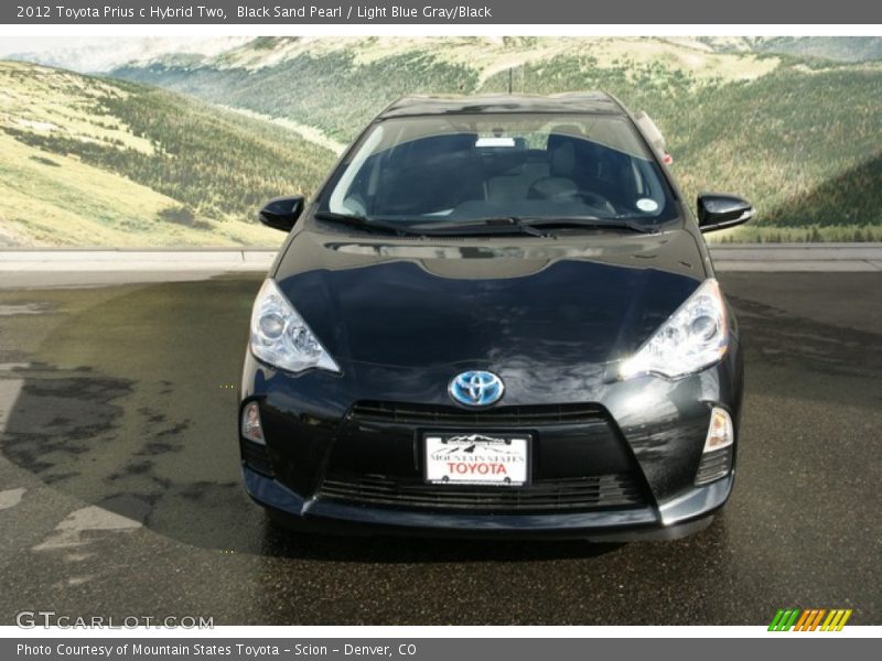 Black Sand Pearl / Light Blue Gray/Black 2012 Toyota Prius c Hybrid Two