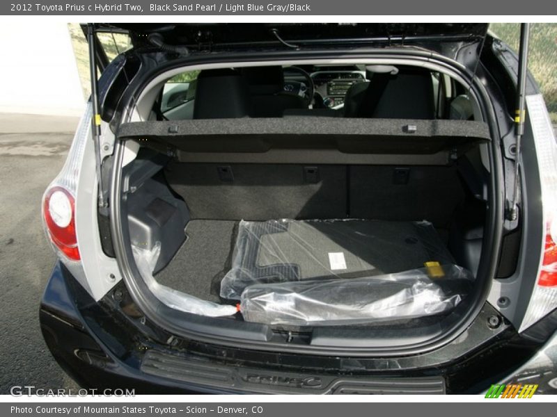 Black Sand Pearl / Light Blue Gray/Black 2012 Toyota Prius c Hybrid Two