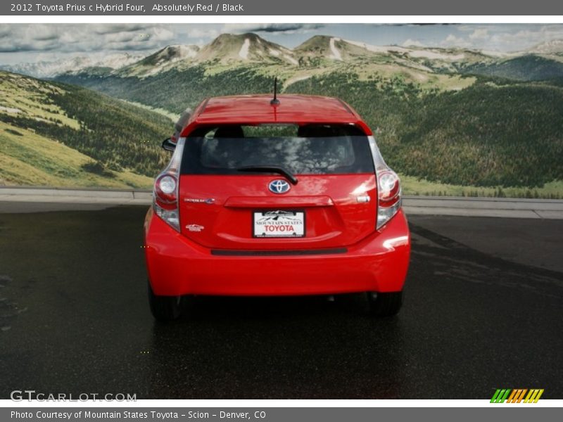 Absolutely Red / Black 2012 Toyota Prius c Hybrid Four