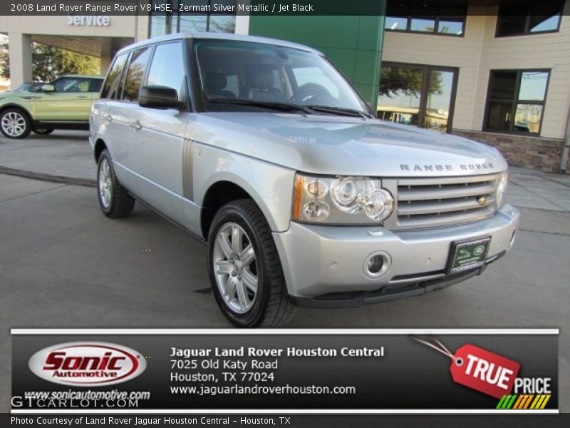 Zermatt Silver Metallic / Jet Black 2008 Land Rover Range Rover V8 HSE
