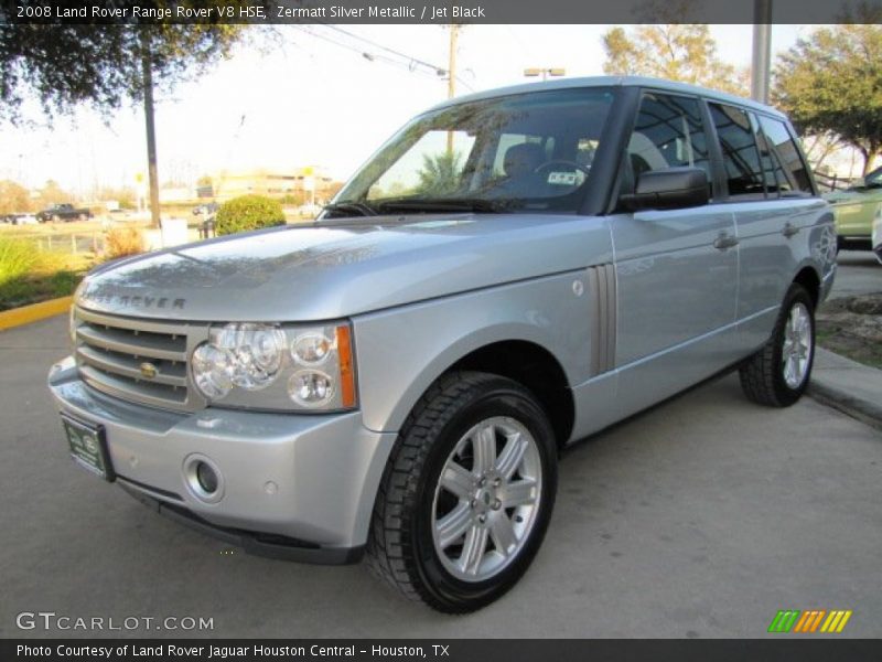 Zermatt Silver Metallic / Jet Black 2008 Land Rover Range Rover V8 HSE