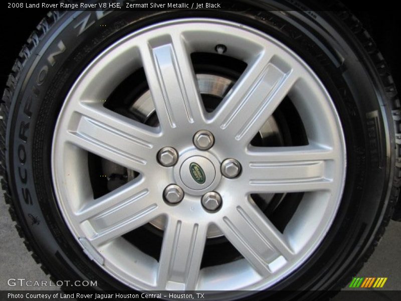 Zermatt Silver Metallic / Jet Black 2008 Land Rover Range Rover V8 HSE
