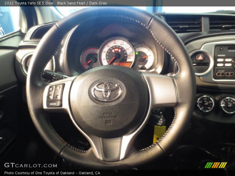 Black Sand Pearl / Dark Gray 2012 Toyota Yaris SE 5 Door
