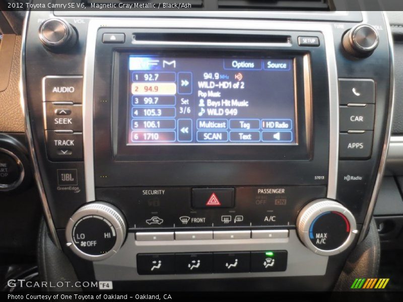 Magnetic Gray Metallic / Black/Ash 2012 Toyota Camry SE V6