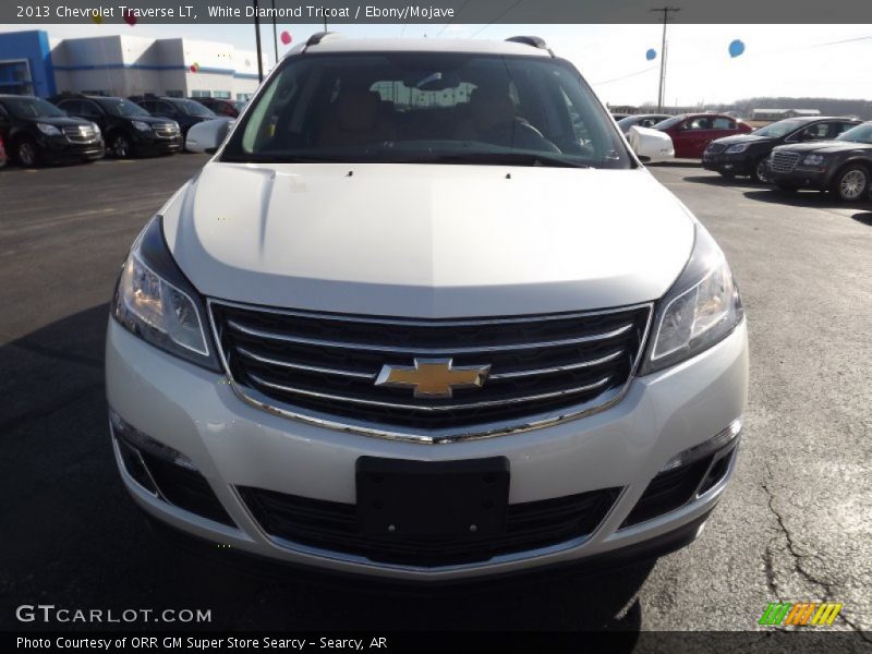 White Diamond Tricoat / Ebony/Mojave 2013 Chevrolet Traverse LT