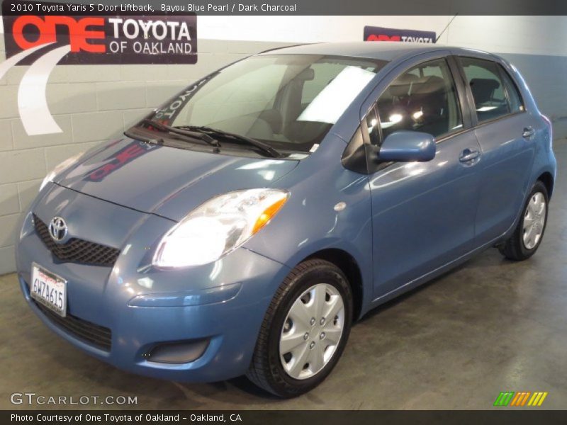 Bayou Blue Pearl / Dark Charcoal 2010 Toyota Yaris 5 Door Liftback
