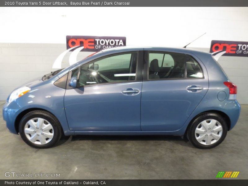 Bayou Blue Pearl / Dark Charcoal 2010 Toyota Yaris 5 Door Liftback