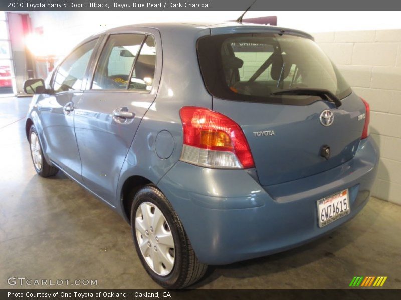 Bayou Blue Pearl / Dark Charcoal 2010 Toyota Yaris 5 Door Liftback