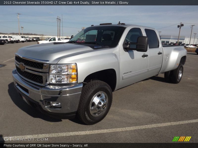 Silver Ice Metallic / Ebony 2013 Chevrolet Silverado 3500HD LT Crew Cab 4x4 Dually