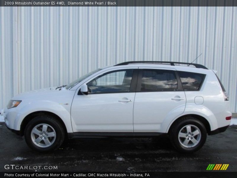 Diamond White Pearl / Black 2009 Mitsubishi Outlander ES 4WD
