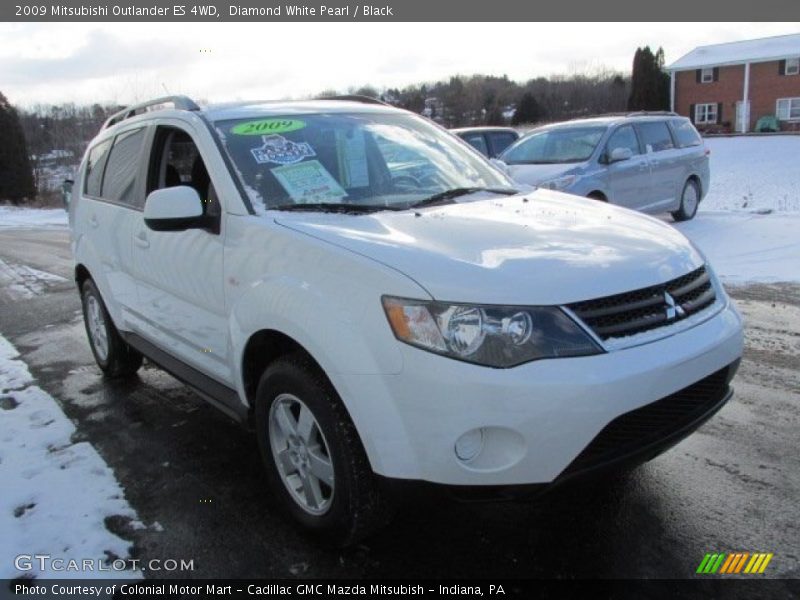Diamond White Pearl / Black 2009 Mitsubishi Outlander ES 4WD