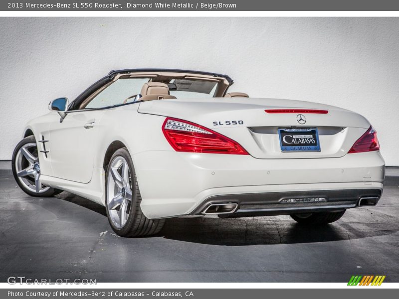 Diamond White Metallic / Beige/Brown 2013 Mercedes-Benz SL 550 Roadster