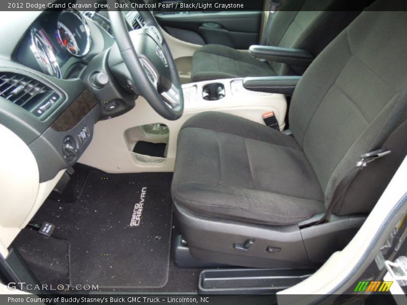 Dark Charcoal Pearl / Black/Light Graystone 2012 Dodge Grand Caravan Crew