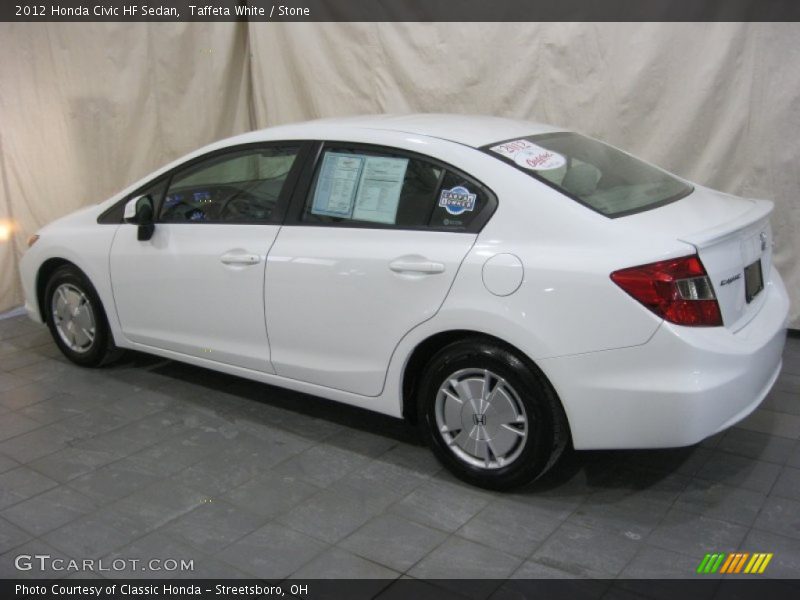 Taffeta White / Stone 2012 Honda Civic HF Sedan