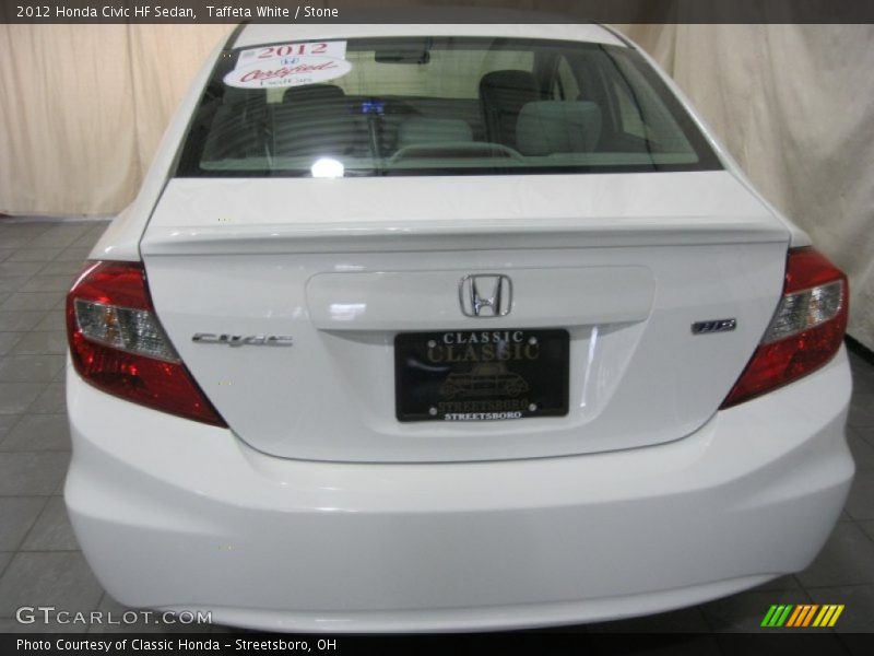 Taffeta White / Stone 2012 Honda Civic HF Sedan