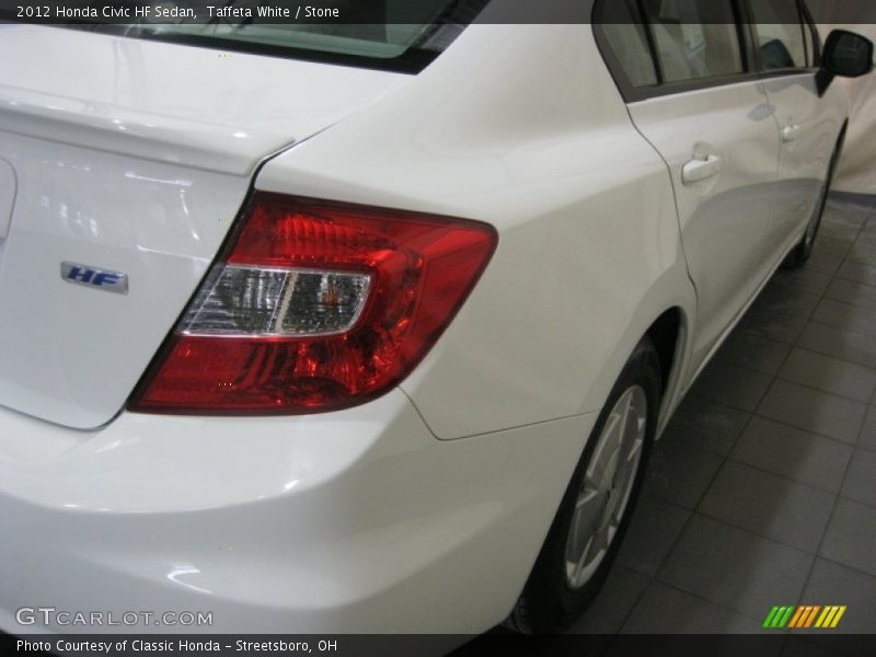 Taffeta White / Stone 2012 Honda Civic HF Sedan