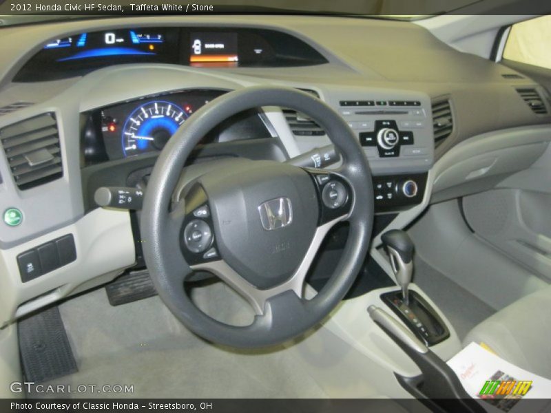 Taffeta White / Stone 2012 Honda Civic HF Sedan