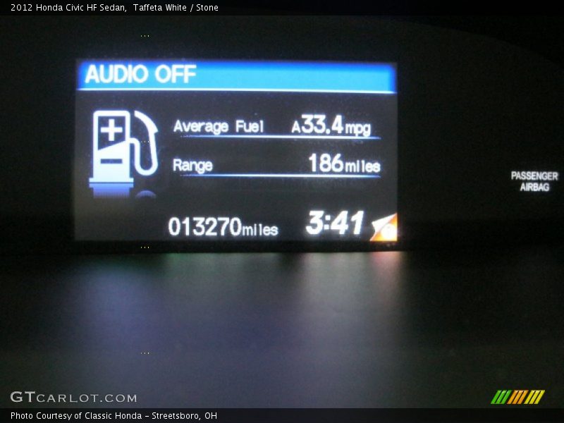 Taffeta White / Stone 2012 Honda Civic HF Sedan