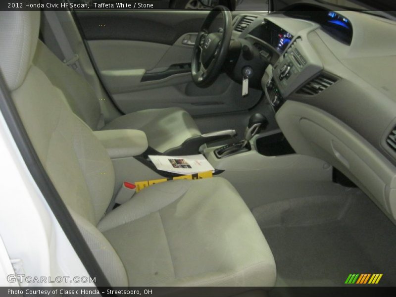 Taffeta White / Stone 2012 Honda Civic HF Sedan