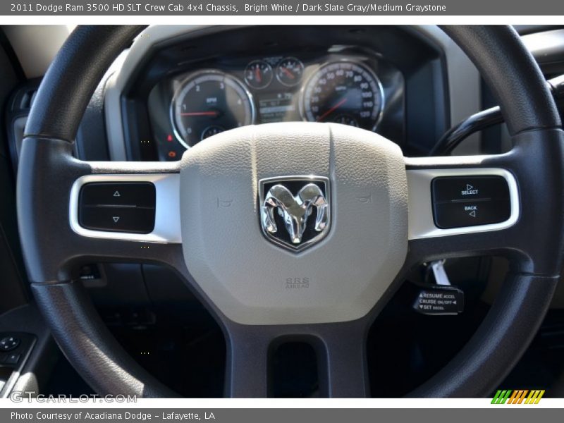 Bright White / Dark Slate Gray/Medium Graystone 2011 Dodge Ram 3500 HD SLT Crew Cab 4x4 Chassis