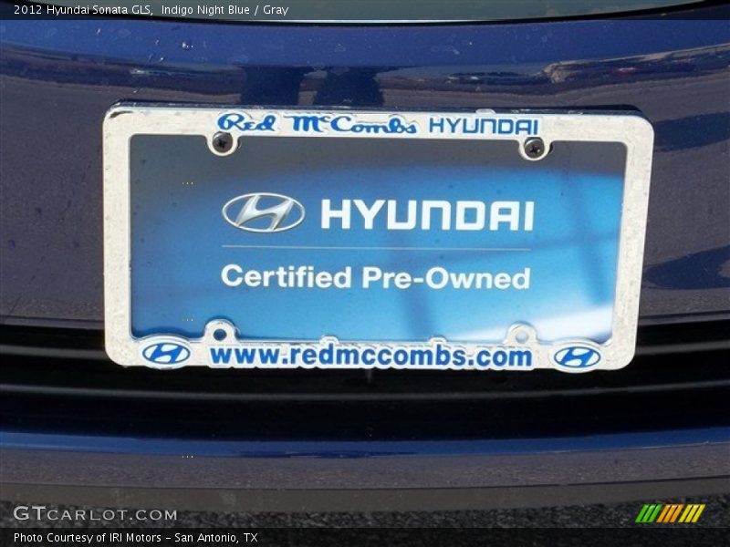Indigo Night Blue / Gray 2012 Hyundai Sonata GLS
