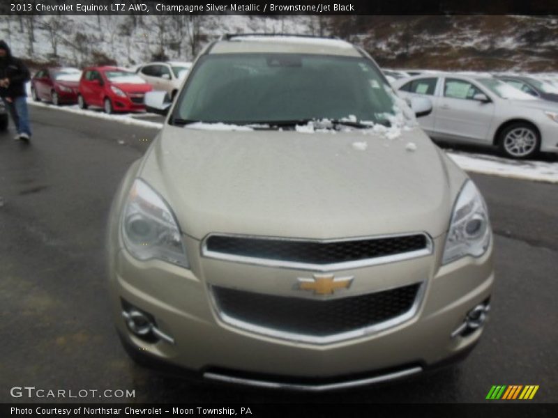 Champagne Silver Metallic / Brownstone/Jet Black 2013 Chevrolet Equinox LTZ AWD