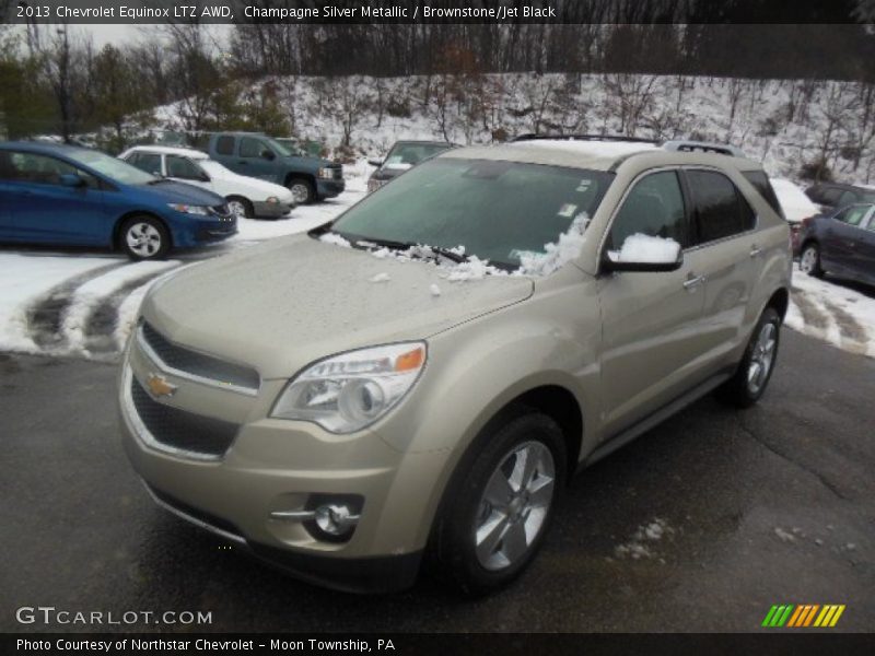 Champagne Silver Metallic / Brownstone/Jet Black 2013 Chevrolet Equinox LTZ AWD