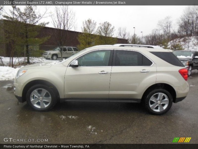 Champagne Silver Metallic / Brownstone/Jet Black 2013 Chevrolet Equinox LTZ AWD
