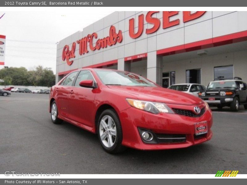 Barcelona Red Metallic / Black 2012 Toyota Camry SE
