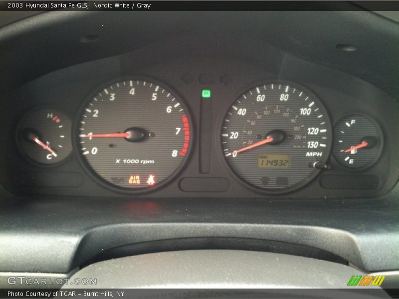 Nordic White / Gray 2003 Hyundai Santa Fe GLS