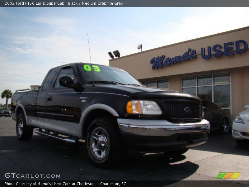 Black / Medium Graphite Grey 2003 Ford F150 Lariat SuperCab