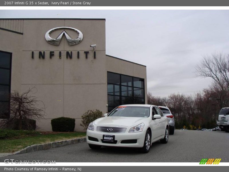 Ivory Pearl / Stone Gray 2007 Infiniti G 35 x Sedan