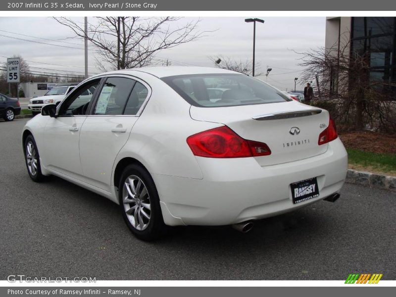 Ivory Pearl / Stone Gray 2007 Infiniti G 35 x Sedan