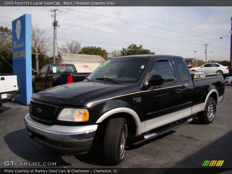 Black / Medium Graphite Grey 2003 Ford F150 Lariat SuperCab