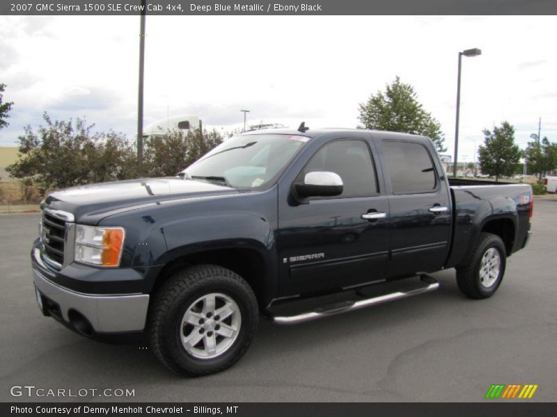Deep Blue Metallic / Ebony Black 2007 GMC Sierra 1500 SLE Crew Cab 4x4