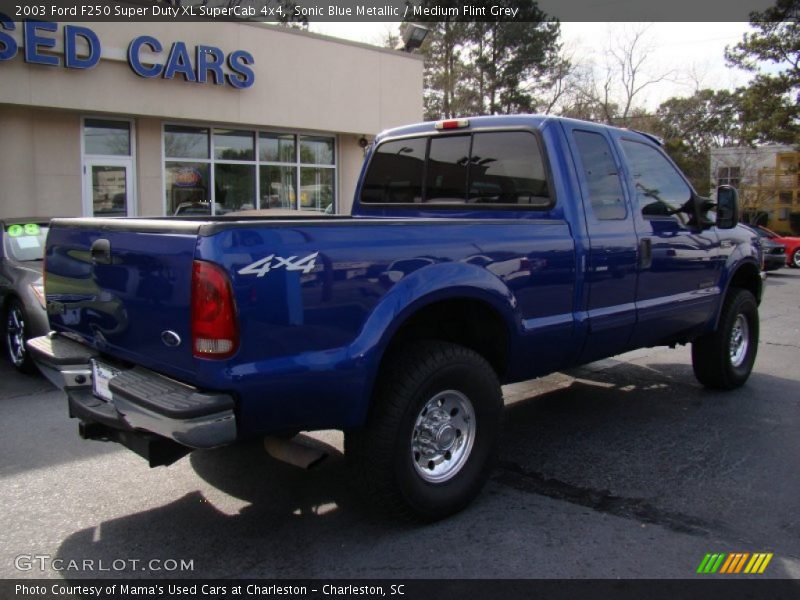 Sonic Blue Metallic / Medium Flint Grey 2003 Ford F250 Super Duty XL SuperCab 4x4