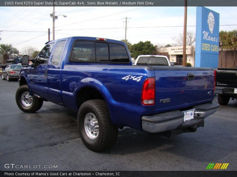 Sonic Blue Metallic / Medium Flint Grey 2003 Ford F250 Super Duty XL SuperCab 4x4