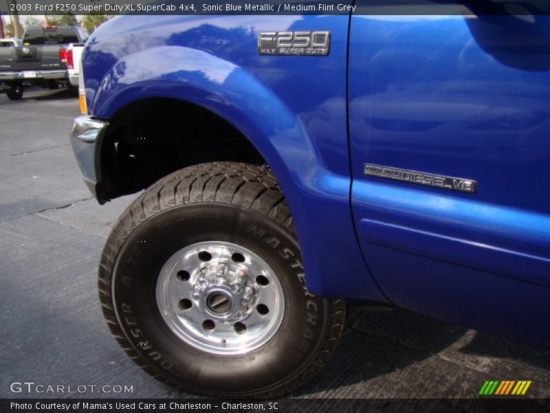 Sonic Blue Metallic / Medium Flint Grey 2003 Ford F250 Super Duty XL SuperCab 4x4