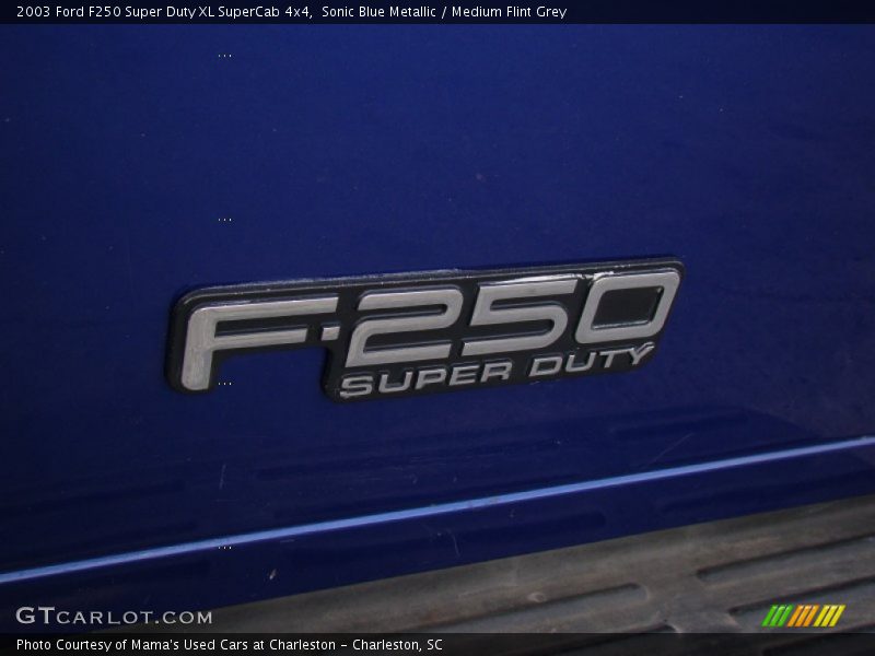 Sonic Blue Metallic / Medium Flint Grey 2003 Ford F250 Super Duty XL SuperCab 4x4