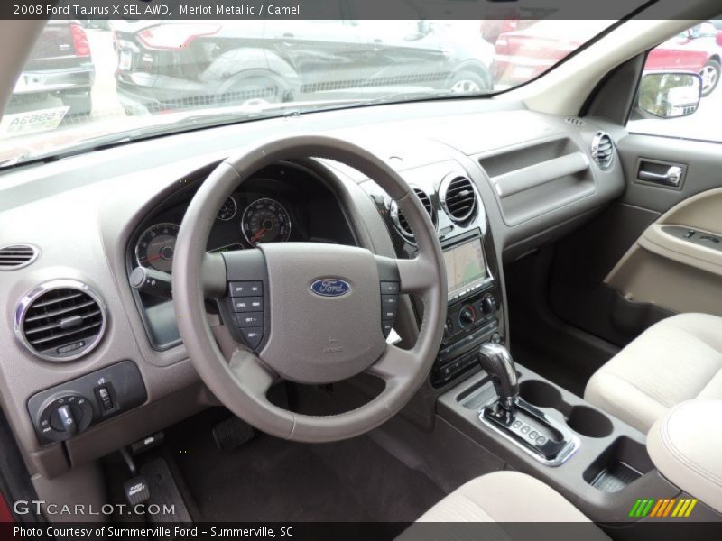 Merlot Metallic / Camel 2008 Ford Taurus X SEL AWD