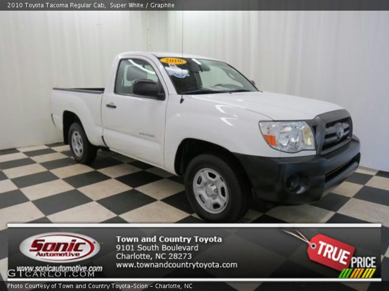 Super White / Graphite 2010 Toyota Tacoma Regular Cab